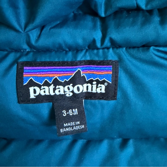 Patagonia Kids' Navy Puffer Jacket Hi-Loft Down Sweater Hoody 3-6 Mos EUC Coat - Picture 5 of 8